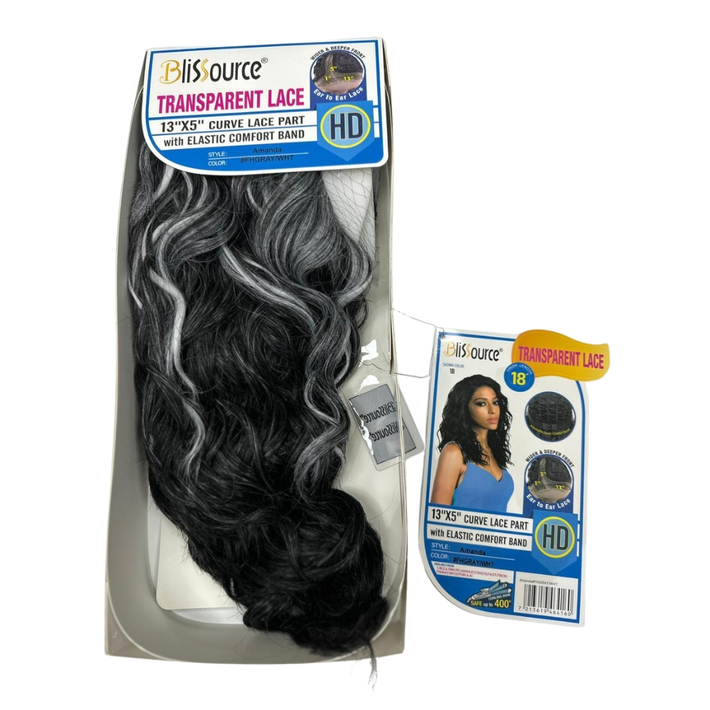 Blissource Amanda 13X5 Curve Lace Part Elastic Straight Wig 18" Inch