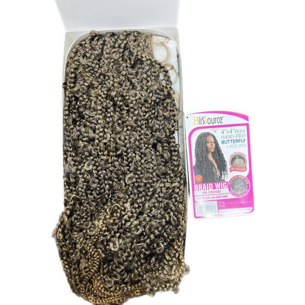 BlisSource ButterFly 4x4 Plus Hand-Tied Braid Lace Wig 28'' Inch