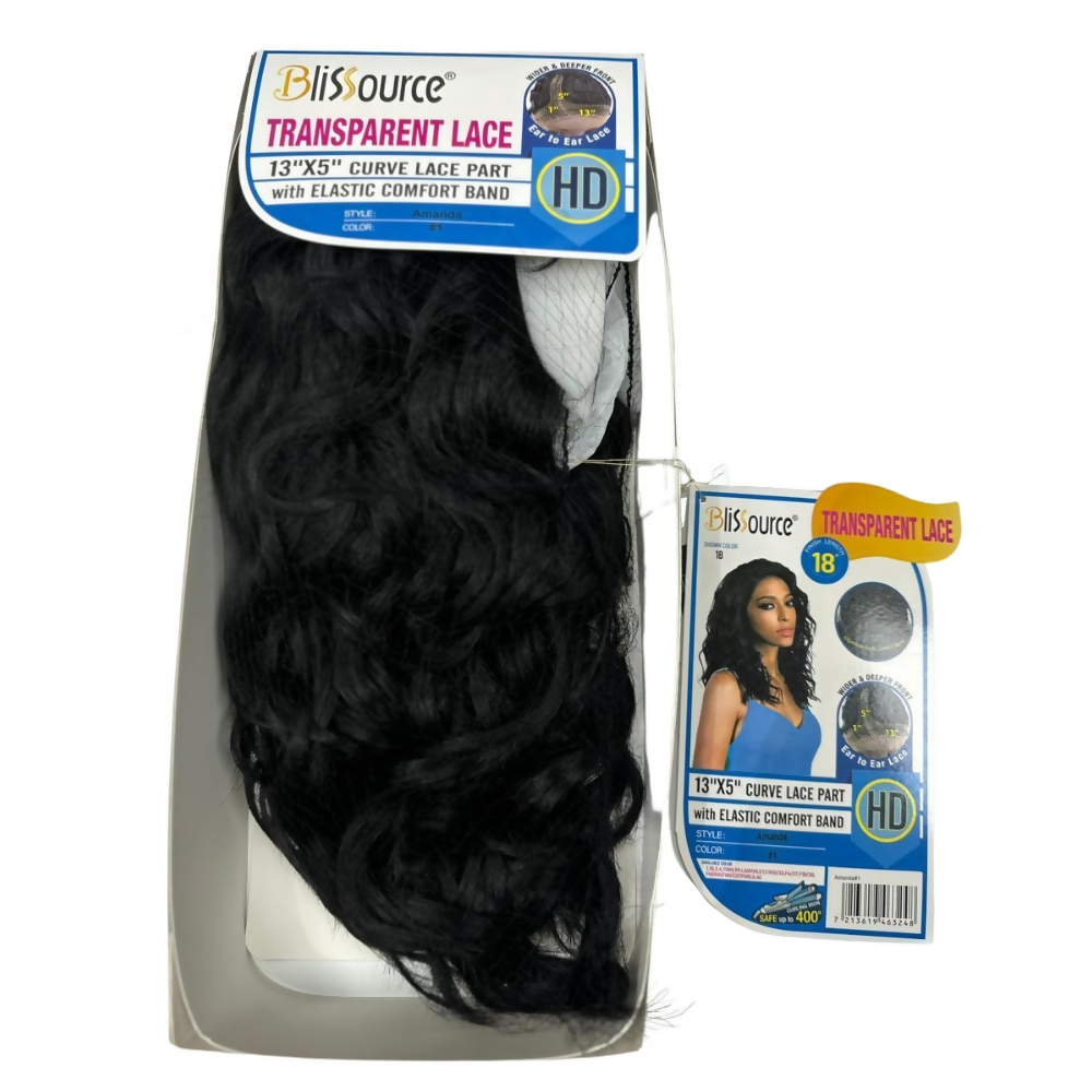 Blissource Amanda 13X5 Curve Lace Part Elastic Straight Wig 18" Inch
