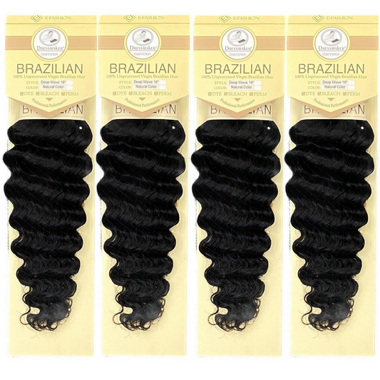 Deep Wave 100% Unprocessed Virgin Brazilian Hair 10"-26" Long