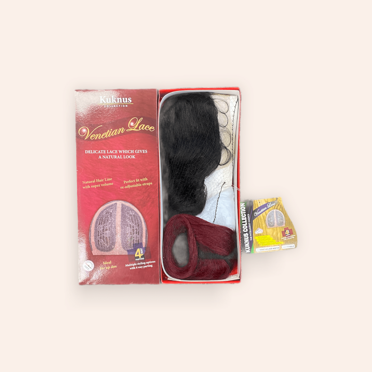 Kuknus Venetian Lace Nootan 30 Inch Long Straigh Heat Resistant Wig