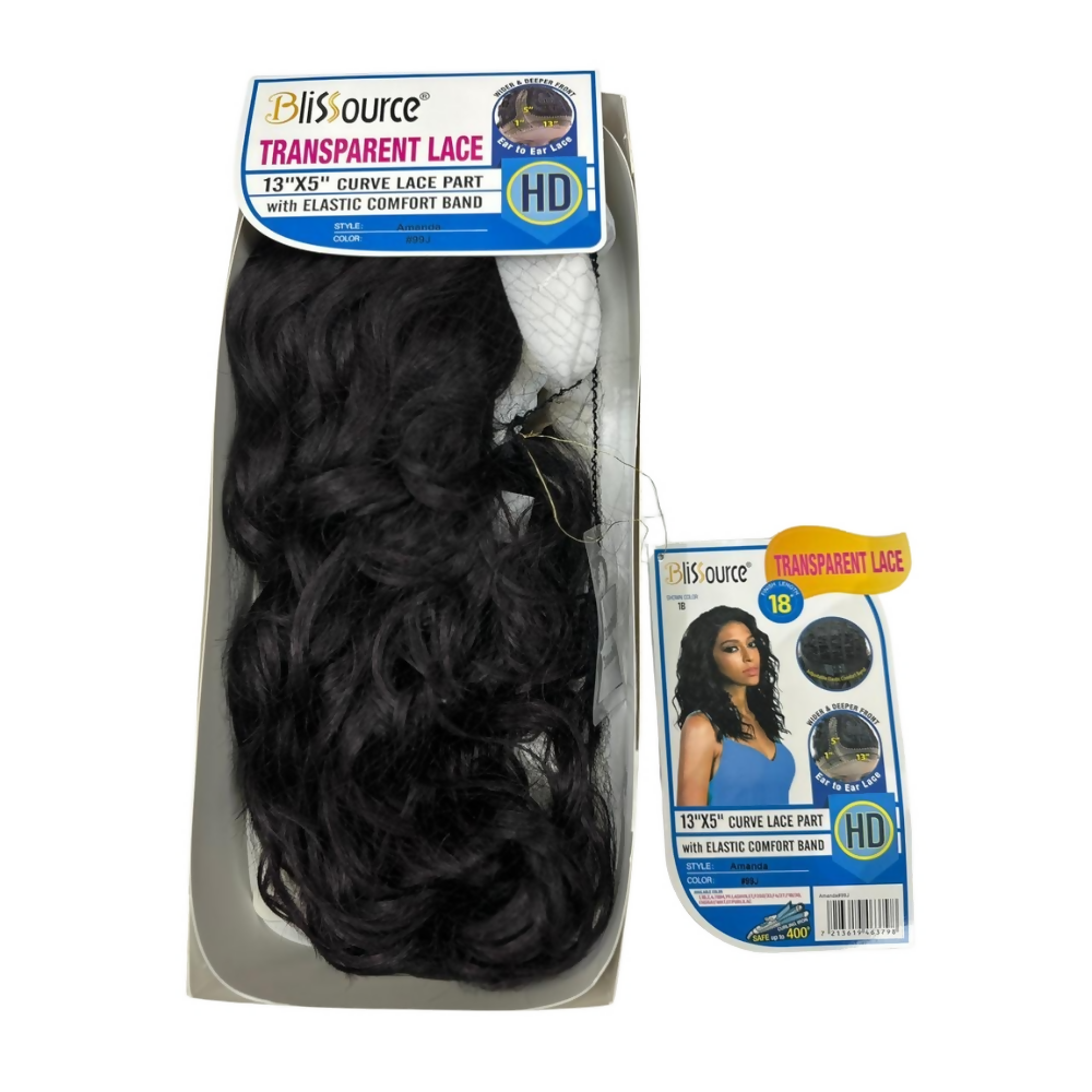 Blissource Amanda 13X5 Curve Lace Part Elastic Straight Wig 18" Inch