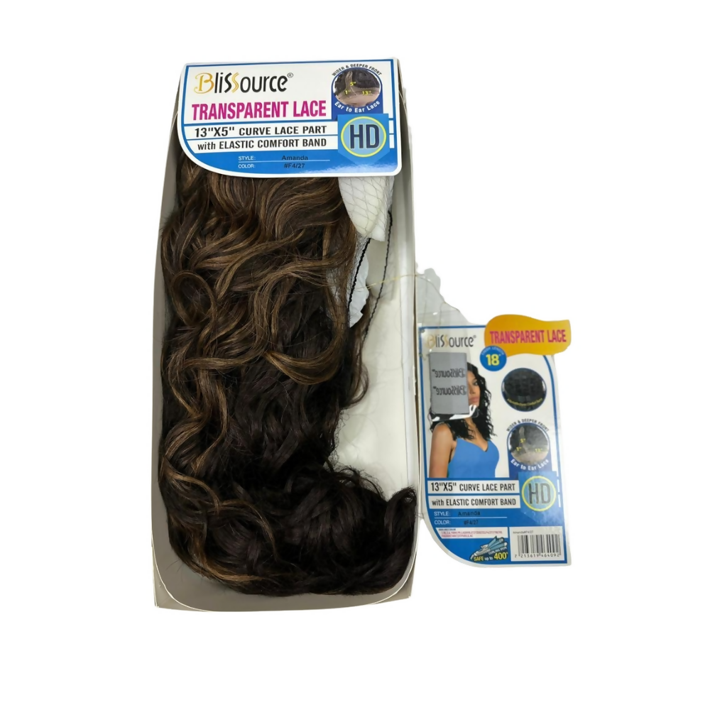 Blissource Amanda 13X5 Curve Lace Part Elastic Straight Wig 18" Inch