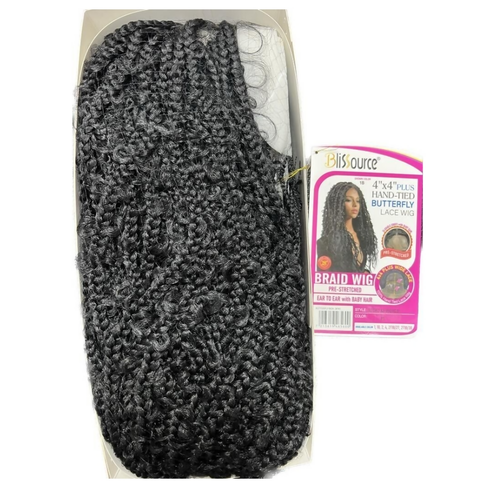 BlisSource ButterFly 4x4 Plus Hand-Tied Braid Lace Wig 28'' Inch