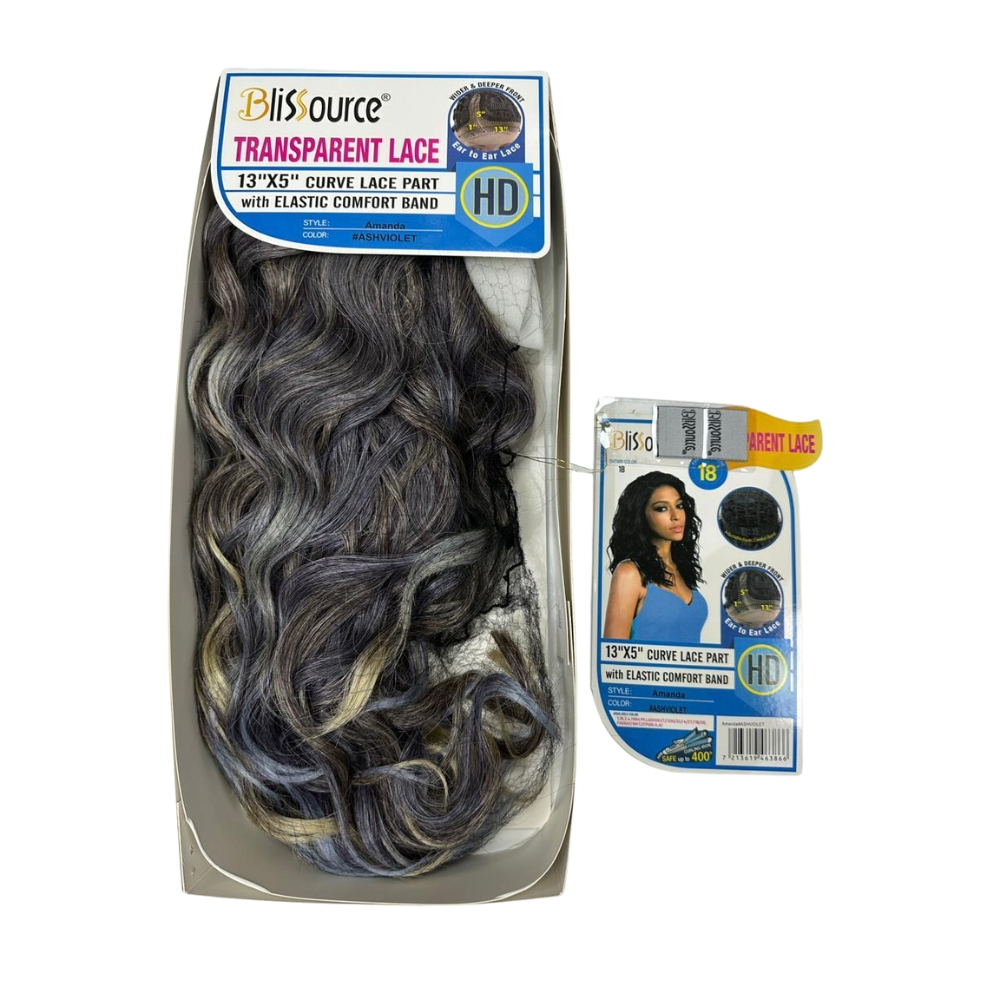 Blissource Amanda 13X5 Curve Lace Part Elastic Straight Wig 18" Inch