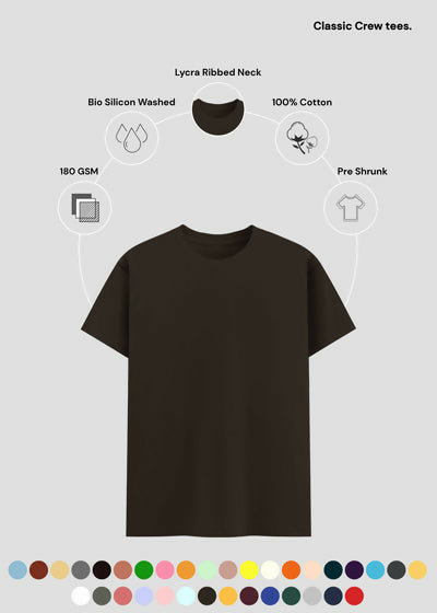 Coffe Brown classic crew T shirt