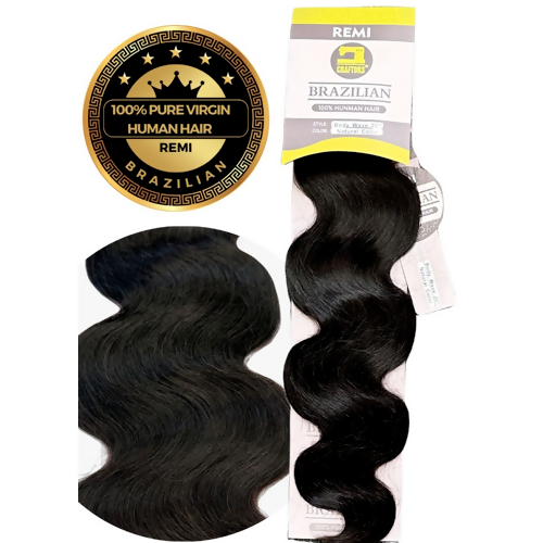 CRAFTORS - Virgin Remi Brazilian 100% Pure Human Hair - Body Wave - 10-24 inches