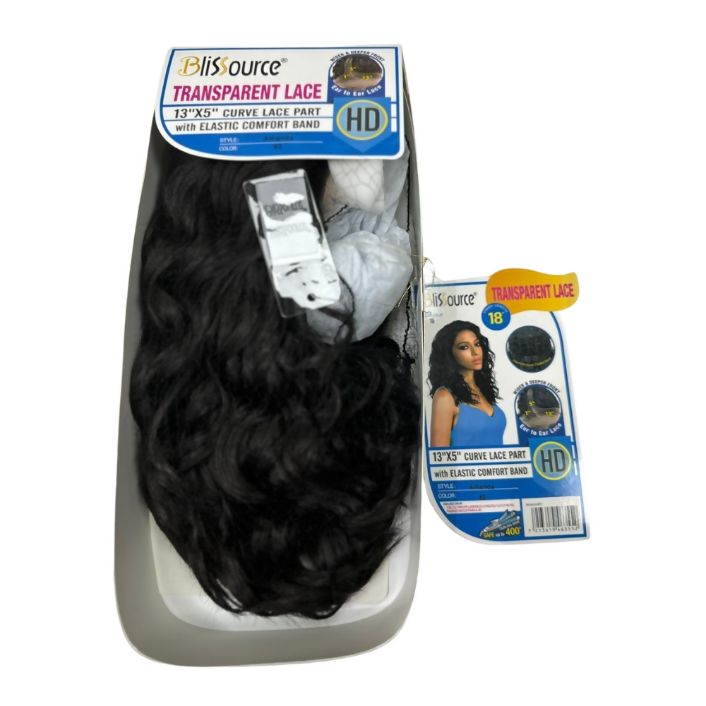 Blissource Amanda 13X5 Curve Lace Part Elastic Straight Wig 18" Inch