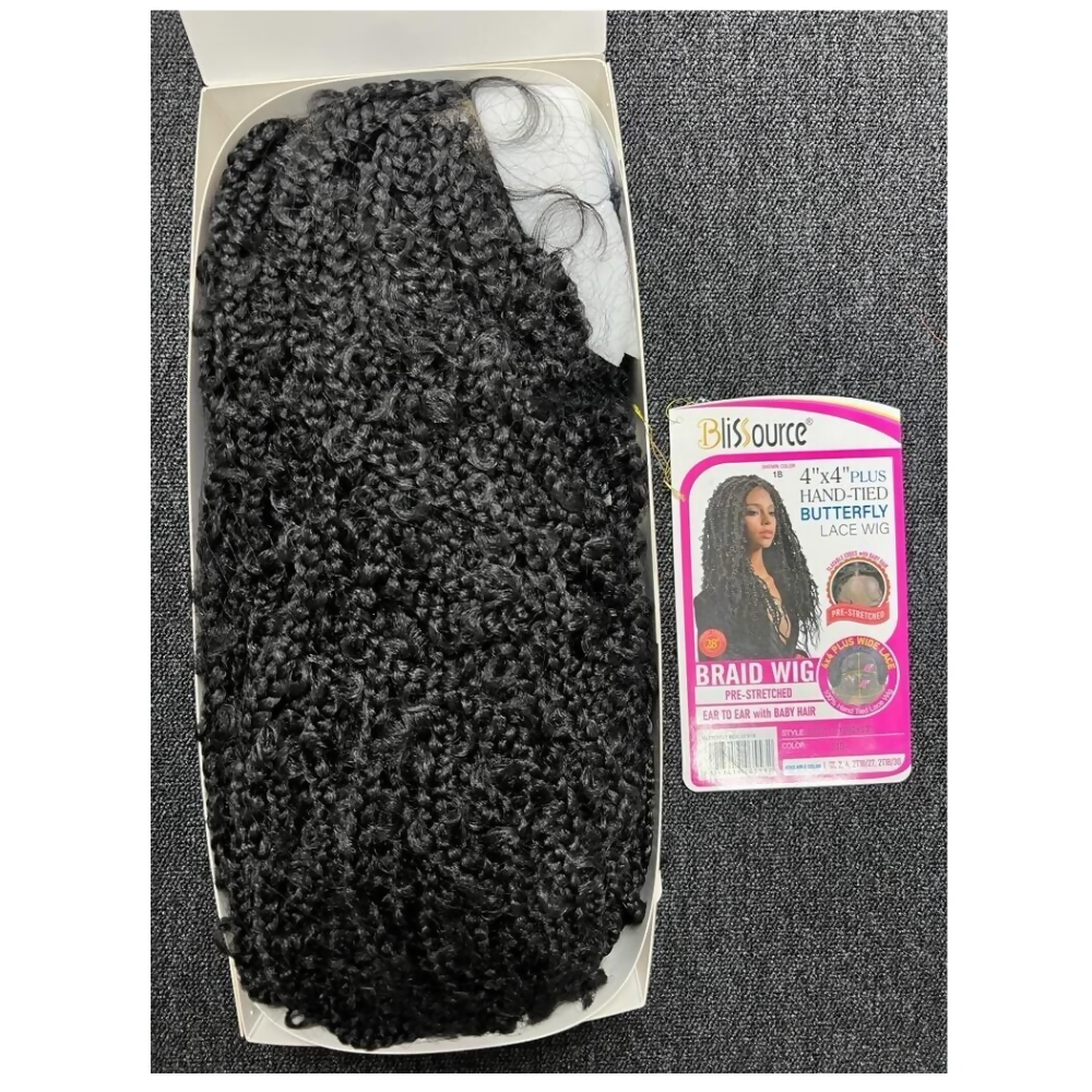 BlisSource ButterFly 4x4 Plus Hand-Tied Braid Lace Wig 28'' Inch